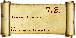 Tiszai Evelin névjegykártya